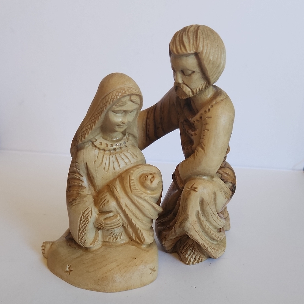 NativityJoseph, Mary, Baby Jesus- Hand Carved